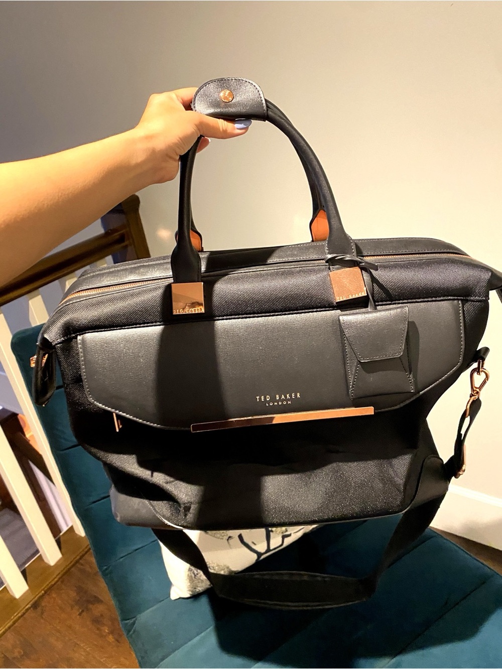 Ted Baker “IMMENY” Metallic Trim Softside Holdall